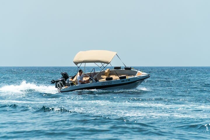 Santorini License-Free Boat Rental: Caldera, Red Beach & Private Snorkel photo 3