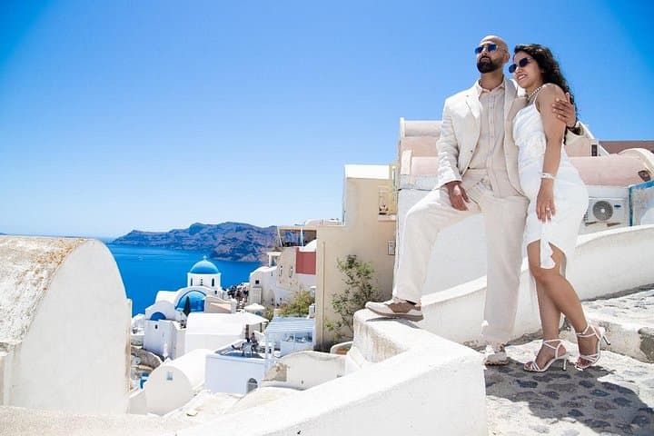 Santorini Iconic Highlights Tour — Perissa Beach, Profitis Ilias & Oia Sunset