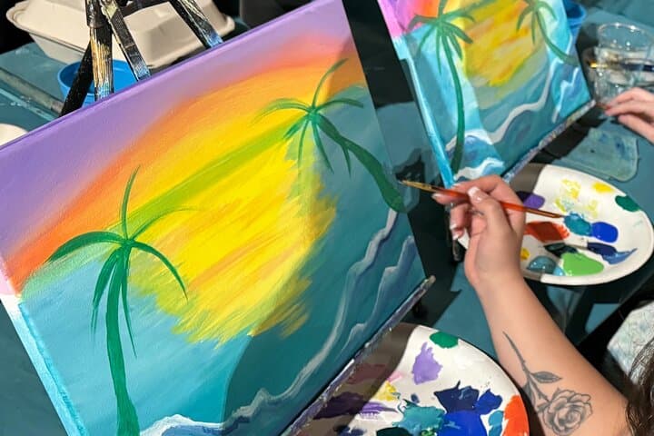 Waikiki Sunset Paint Party: Hawaiian-Style Guided Canvas Experience photo 2