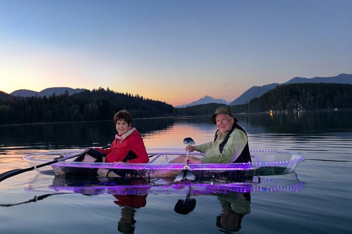 Illuminated Glass Kayak Sunset Tour on Whitefish Lake, MT photo 3