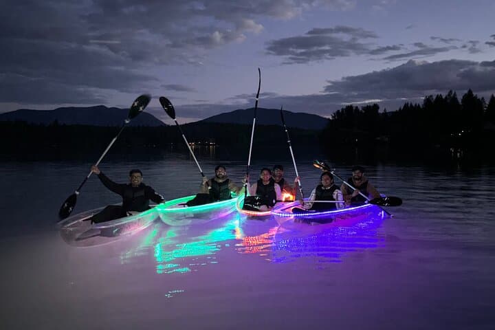 Illuminated Glass Kayak Sunset Tour on Whitefish Lake, MT photo 5