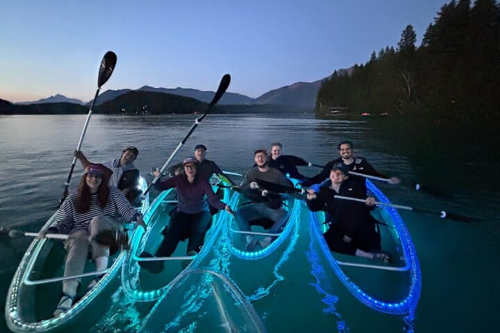 Illuminated Glass Kayak Sunset Tour on Whitefish Lake, MT photo 2