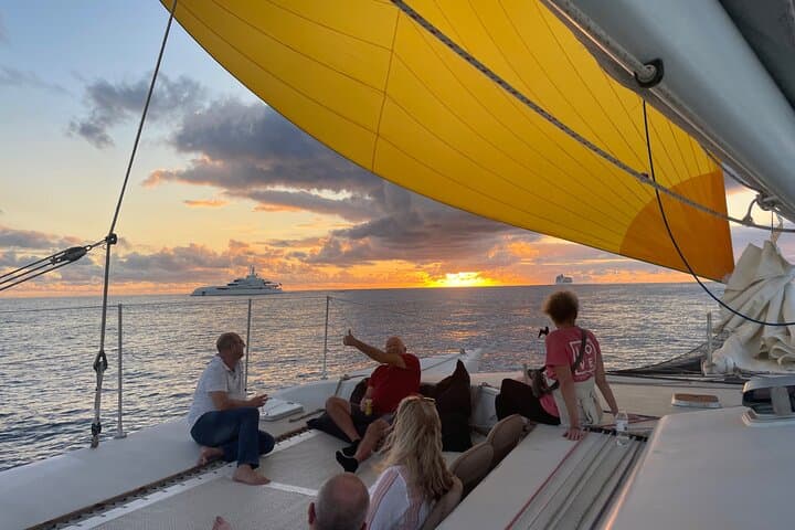 Simpson Bay Sunset Sail & Snorkel: Half-Day Trimaran Experience in St. Maarten
