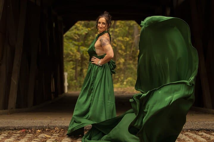 Flying Dress Photo Session in St. Louis — Forest Park, Winery & Covered Bridge photo 3