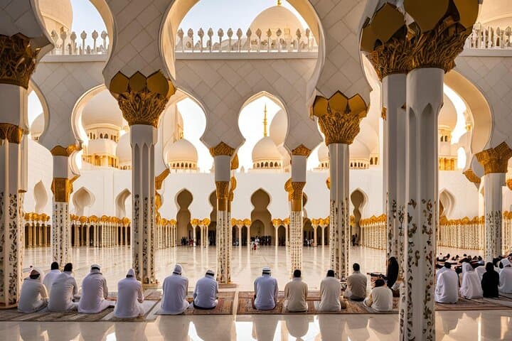 Friday Prayer at Sheikh Zayed Grand Mosque — Guided Cultural Tour in Abu Dhabi