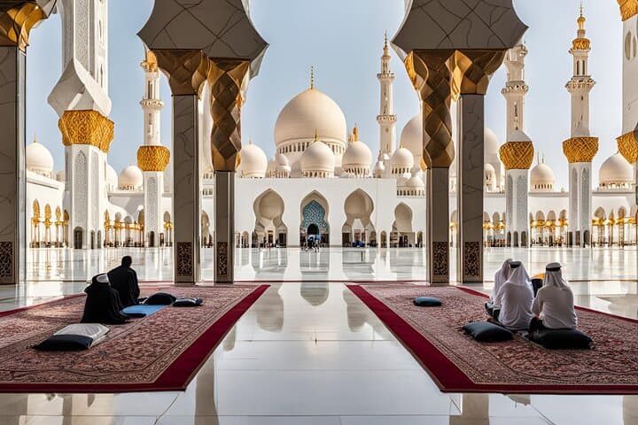 Friday Prayer at Sheikh Zayed Grand Mosque: Guided Spiritual Visit from Dubai