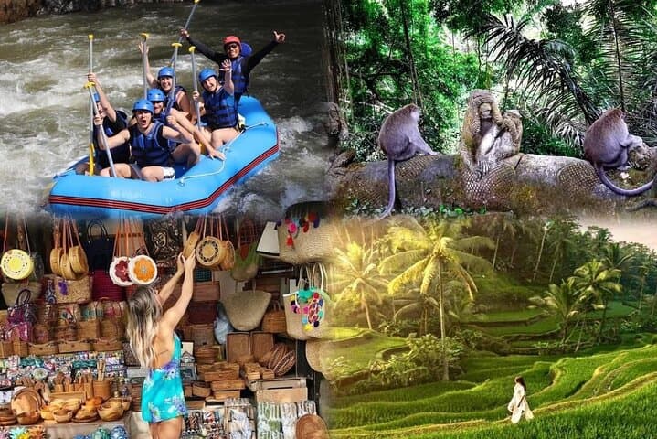Ayung River Rafting and Ubud Monkey Forest Full-Day Trip