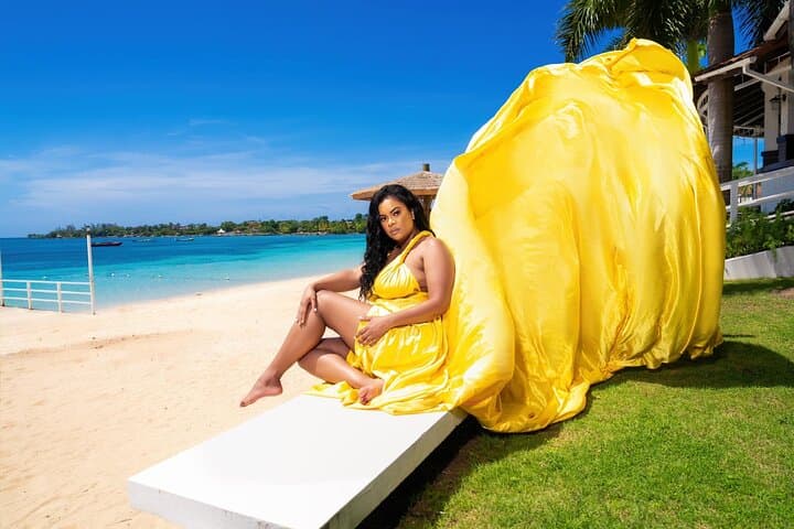 Flying Dress Photoshoot Montego Bay Beach — Jamaica Portrait Session photo 2