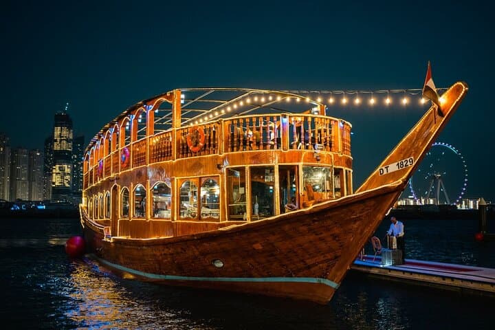 Dubai Creek Dhow Dinner Cruise with Private Transfers — 2-Hour Evening Cruise
