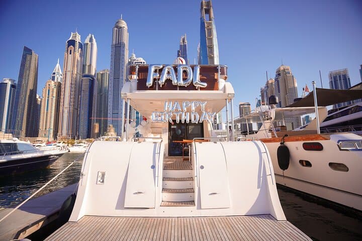 Luxury Birthday Yacht Cruise in Dubai Marina — 2-Hour Private 75ft Charter photo 1