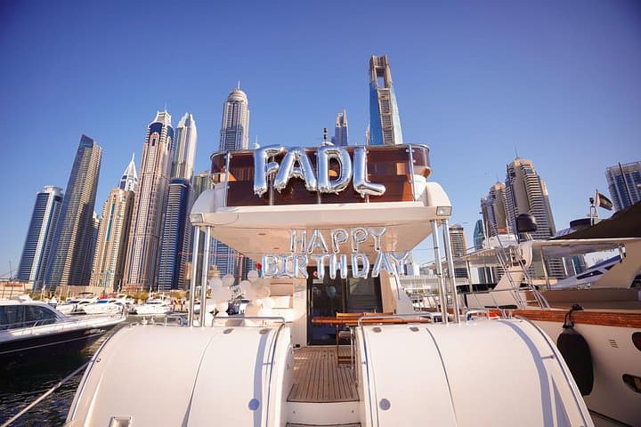 Luxury Birthday Yacht Cruise in Dubai Marina — 2-Hour Private 75ft Charter photo 2