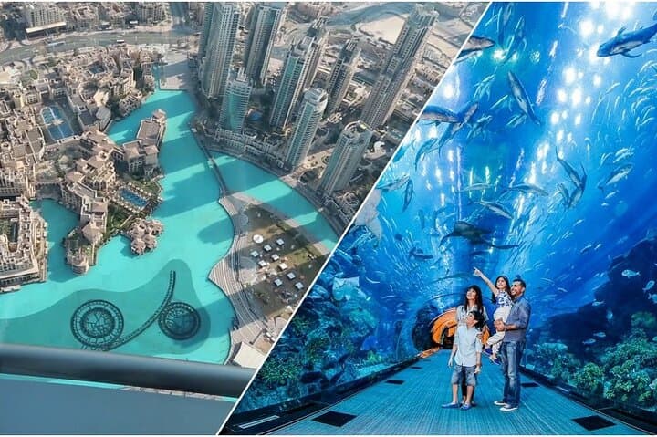 Sky-High Views and Underwater Worlds: Burj Khalifa & Dubai Aquarium Combo Ticket