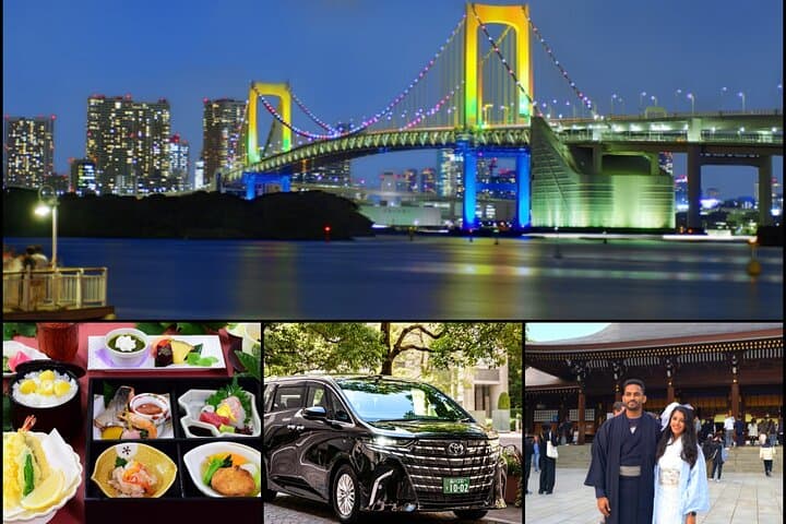 Tokyo Night Skyline Luxury Private Car Tour with Dinner