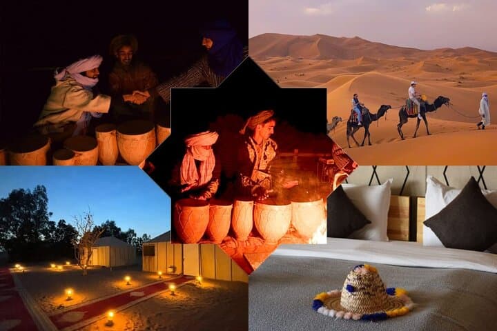 Erg Chebbi Overnight: Camel Ride, Heated Tents & Sandboarding in Merzouga