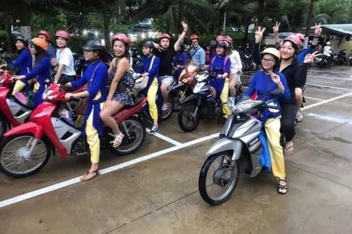 Da Nang Night Foodie Tour with Ao Dai Lady Riders — Motorbike Street Food & City Sights