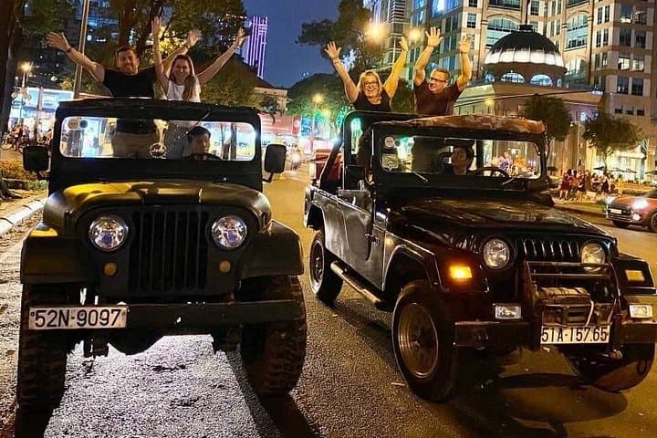 Saigon Jeep Night Tour: Seafood, Street Food & Rooftop Sky Bar Experience photo 3