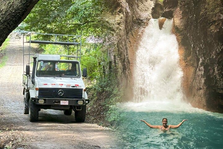 La Leona Waterfall Hike: Unimog Ride and River Canyon Swim at Rincón de la Vieja