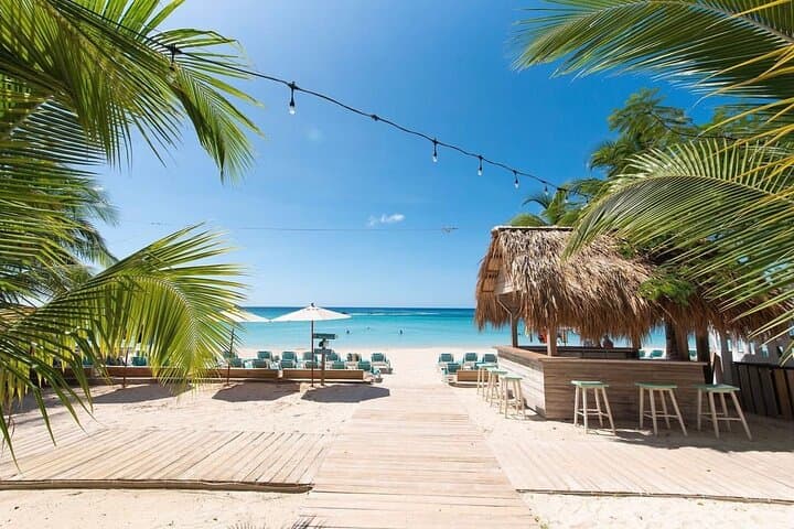 Private West Bay Beach Club Day Pass with Sloth Park Visit on Roatán