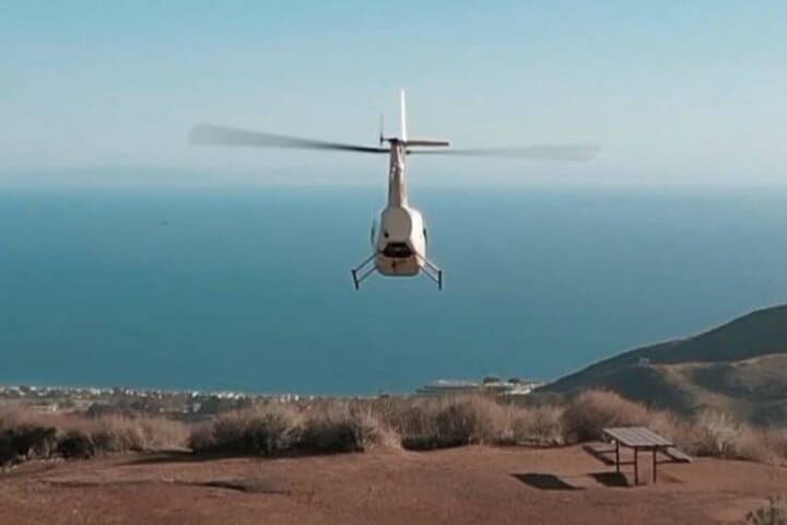 Romantic Malibu Mountaintop Helicopter Landing from Burbank