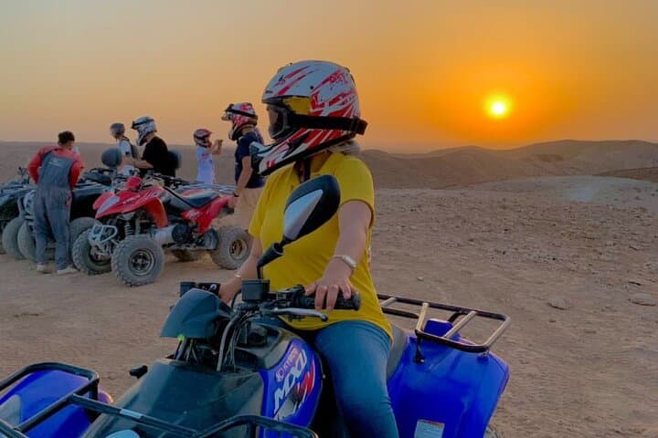 Sunset Agafay Desert Quad Biking, Camel Ride & Dinner from Marrakech