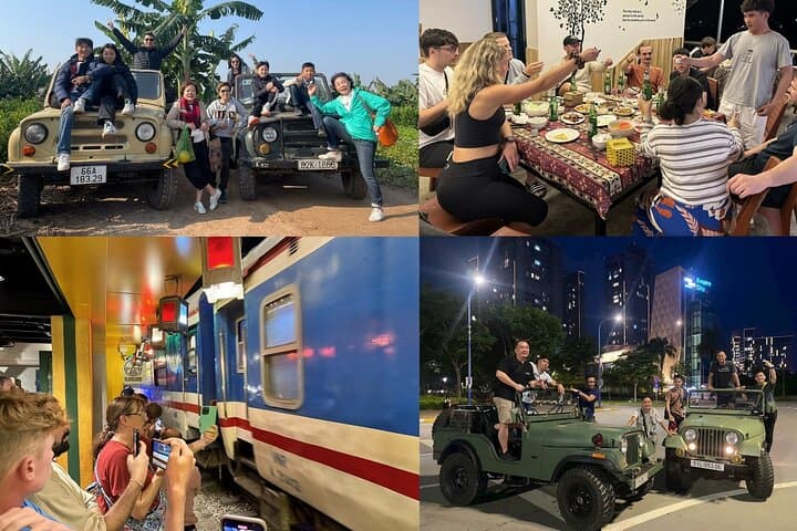 Hanoi Jeep After Dark: Night Food Tour & Train Street Experience photo 1