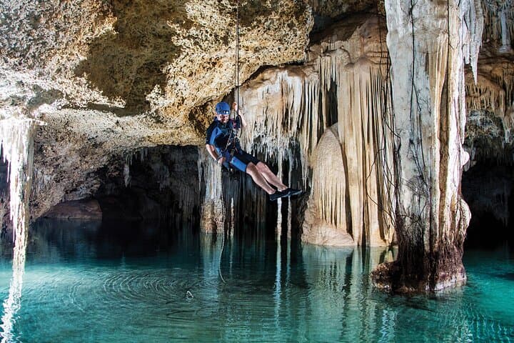 Rio Secreto Extreme — Xibalba Challenge: Rappel, Bike & Underground River Adventure