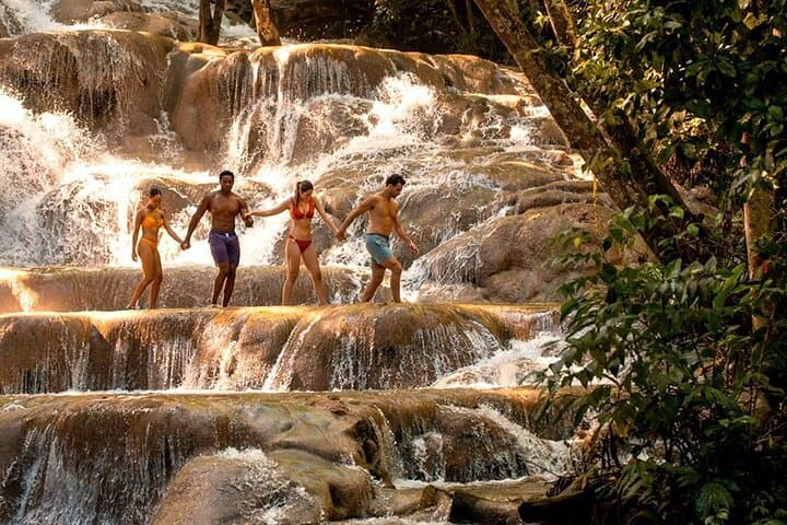 Coastal Cascades & Secret Pools: Dunn's River Falls + Blue Hole Combo from Montego Bay