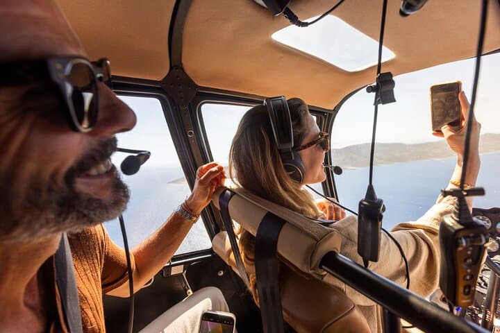 Santorini Sunset Helicopter Tour: Caldera, Volcanoes & Aerial Views