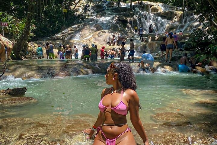 Ocho Rios Adventure: Dunn's River Falls Zipline, Bamboo Rafting & Horseback Combo