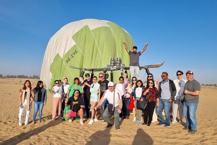 Sunrise Desert Hot Air Balloon in Dubai: Falcon Photo & Camel Ride photo 2