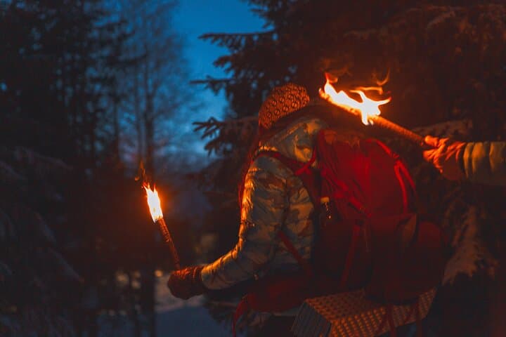Oslo Winter Forest Walk & Torchlit Campfire at Frognerseteren photo 5