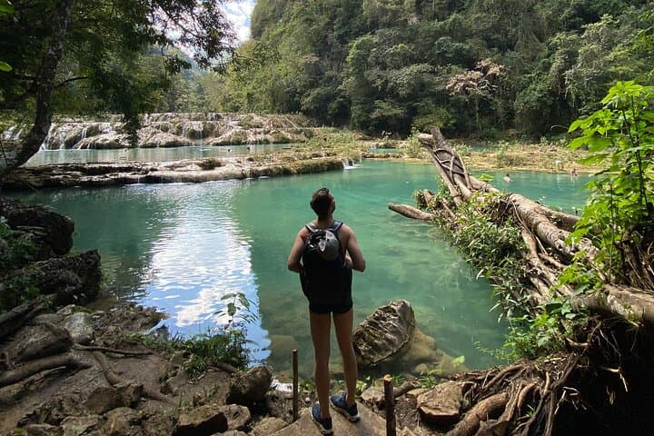 Semuc Champey Day Trip from Cobán — Hike the Viewpoint, Swim the Turquoise Pools & Explore Kanba Cave