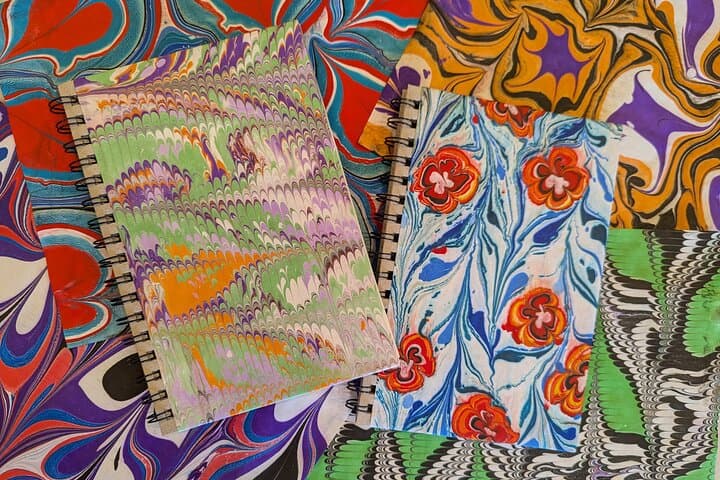 Estes Park Marbling Workshop: Make a Silk Scarf, Trucker Hat, Sketchbook or Rice Paper photo 5