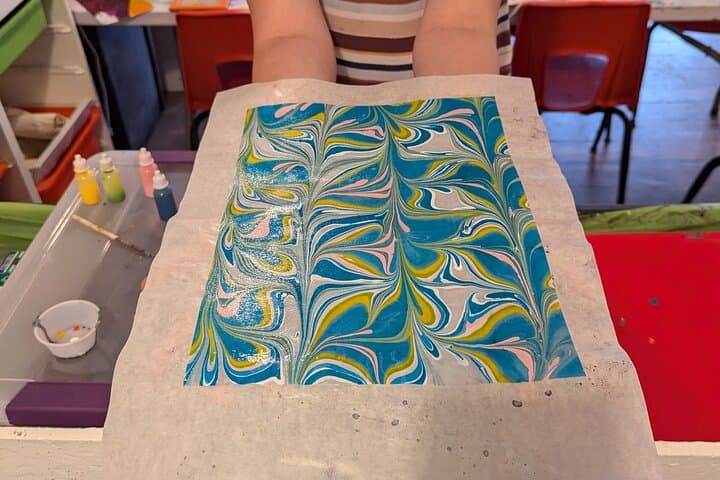 Estes Park Marbling Workshop: Make a Silk Scarf, Trucker Hat, Sketchbook or Rice Paper photo 3