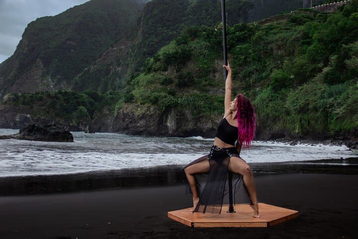 Sunrise Pole Dance Photoshoot on Seixal’s Black Sand Beach, Madeira photo 2