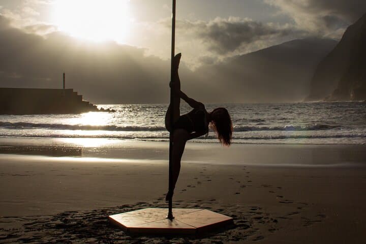 Sunrise Pole Dance Photoshoot on Seixal’s Black Sand Beach, Madeira photo 3