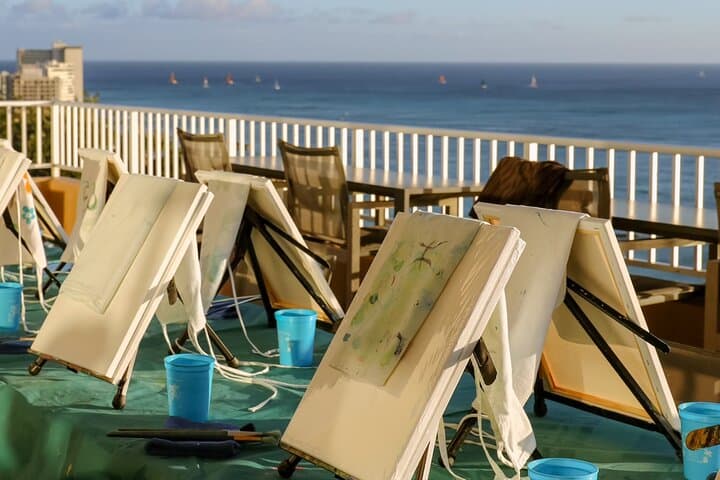 Waikiki Sunset Paint Party: Hawaiian-Style Guided Canvas Experience photo 4