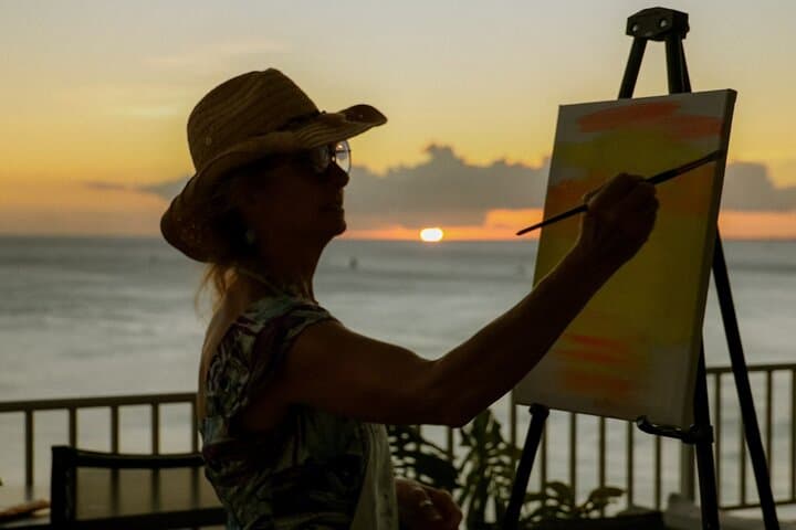 Waikiki Sunset Paint Party: Hawaiian-Style Guided Canvas Experience photo 5