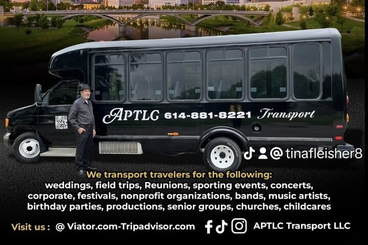 Columbus Airport Private Transfer: 13-Passenger Shuttle to John Glenn (CMH)