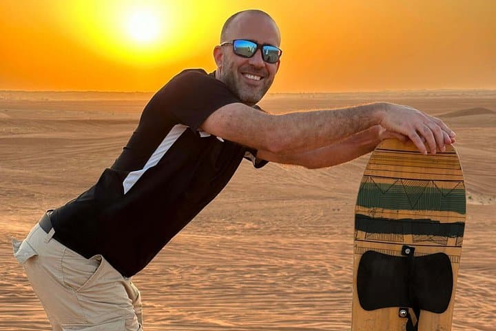 Private Morning Desert Safari: Sandboarding, Camel Ride & Dune Bashing in Dubai photo 3