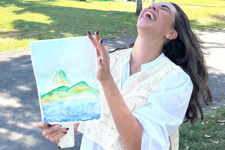 Watercolor at Copacabana Beach: Paint Sugarloaf Mountain on the Sand