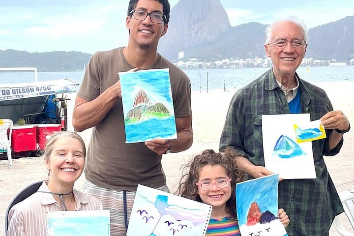 Watercolor at Copacabana Beach: Paint Sugarloaf Mountain on the Sand photo 3