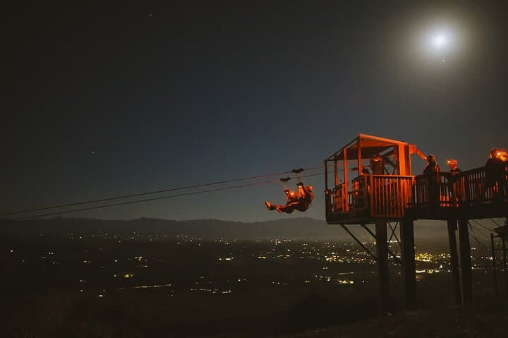 Moonlight Zipline Over Santa Ynez Valley — Full Moon Night Flight near Santa Barbara