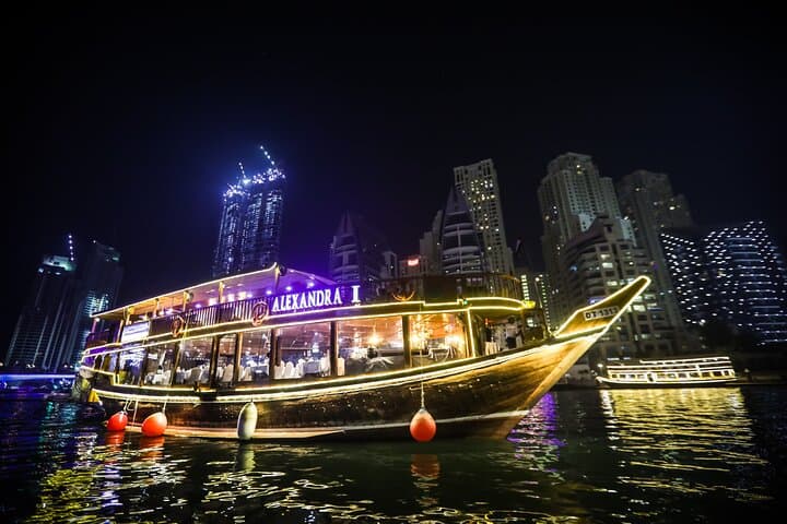 2-Day Dubai Desert Safari & Marina Dhow Dinner: Dunes, BBQ and Skyline Cruise