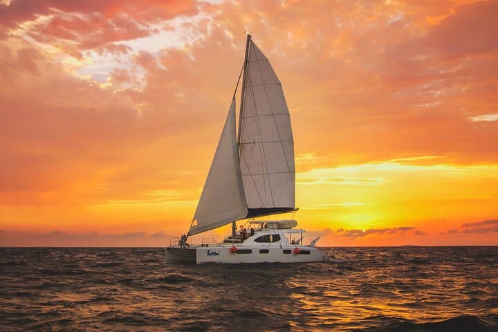 Cancun Luxury Sunset Sailing Cruise: Catamaran, Open Bar & Light Dinner
