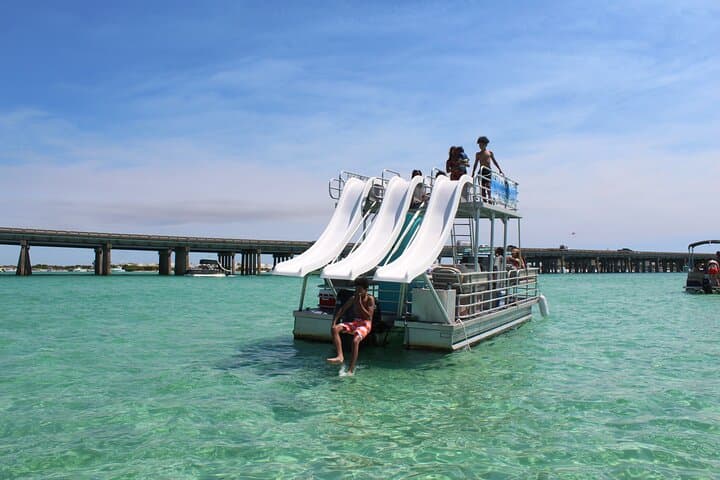 Okaloosa Island Triple-Slide Double-Decker Pontoon — Full-Day on the Emerald Coast