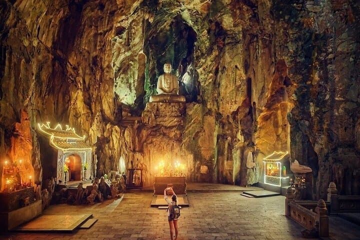 Da Nang Marble Mountains & Monkey Mountain Private Tour — Am Phu Cave Exploration