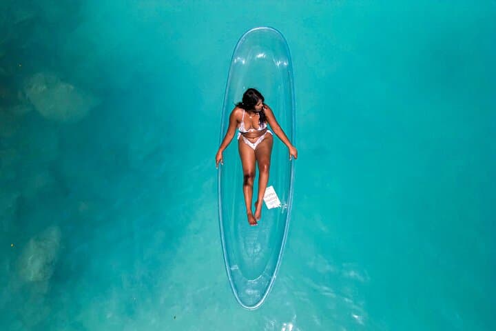 Luxury Clear Kayak Drone Photoshoot at Swallows Beach, Tobago photo 2