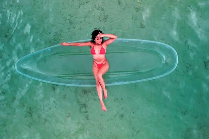Luxury Clear Kayak Drone Photoshoot at Swallows Beach, Tobago photo 5