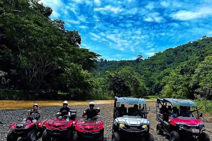 Mountain ATV, Zipline & Tractor Safari with Waterfall Lunch near Jaco